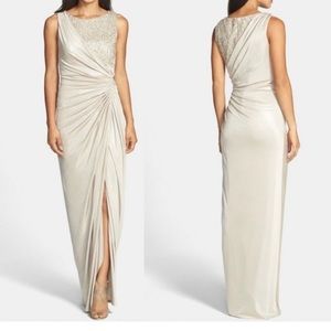 Adrianna Papell Women’s Gown Size 10 Lace Embroidered Embellished